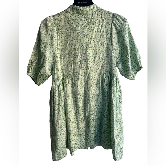 Zara Girls Shimmering Floral Dress with Puffy Sleeves Size 13/14 - Picture 3 of 3